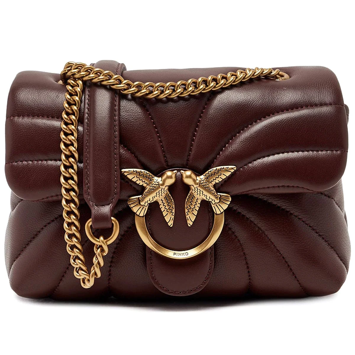 حقيبة كتف نسائية من بينكو (Pinko) بلون عنابي - يمكن ارتداؤها بنمط كروس بودي (Cross Body) - موديل 100038A1Exl86Q - image 5