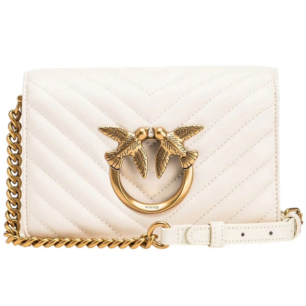 حقيبة كتف نسائية من بينكو (Pinko) باللون الأبيض - يمكن ارتداؤها بنمط كروس بودي (Cross Body) - موديل 100063A0Gk Z14Q - image 5