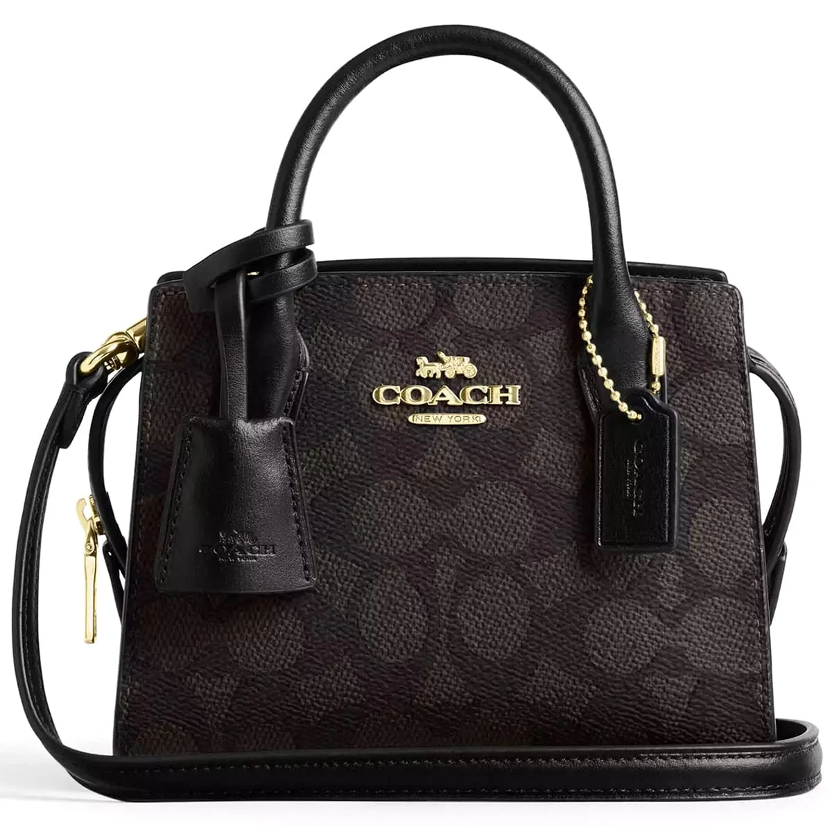 حقيبة يد نسائية من Coach باللون البني والأسود والذهبي (موديل Cv974) - image 5