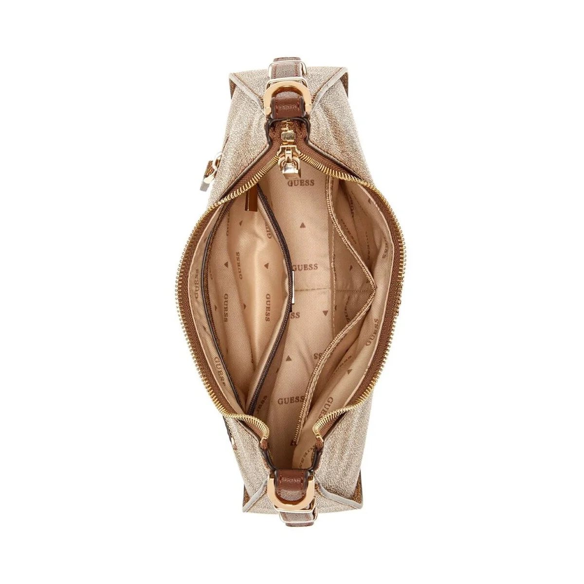 حقيبة كتف نسائية من Guess (موديل Latte Logo) - ألوان بني وبني فاتح - Hwsg9000180 Lgw - image 3