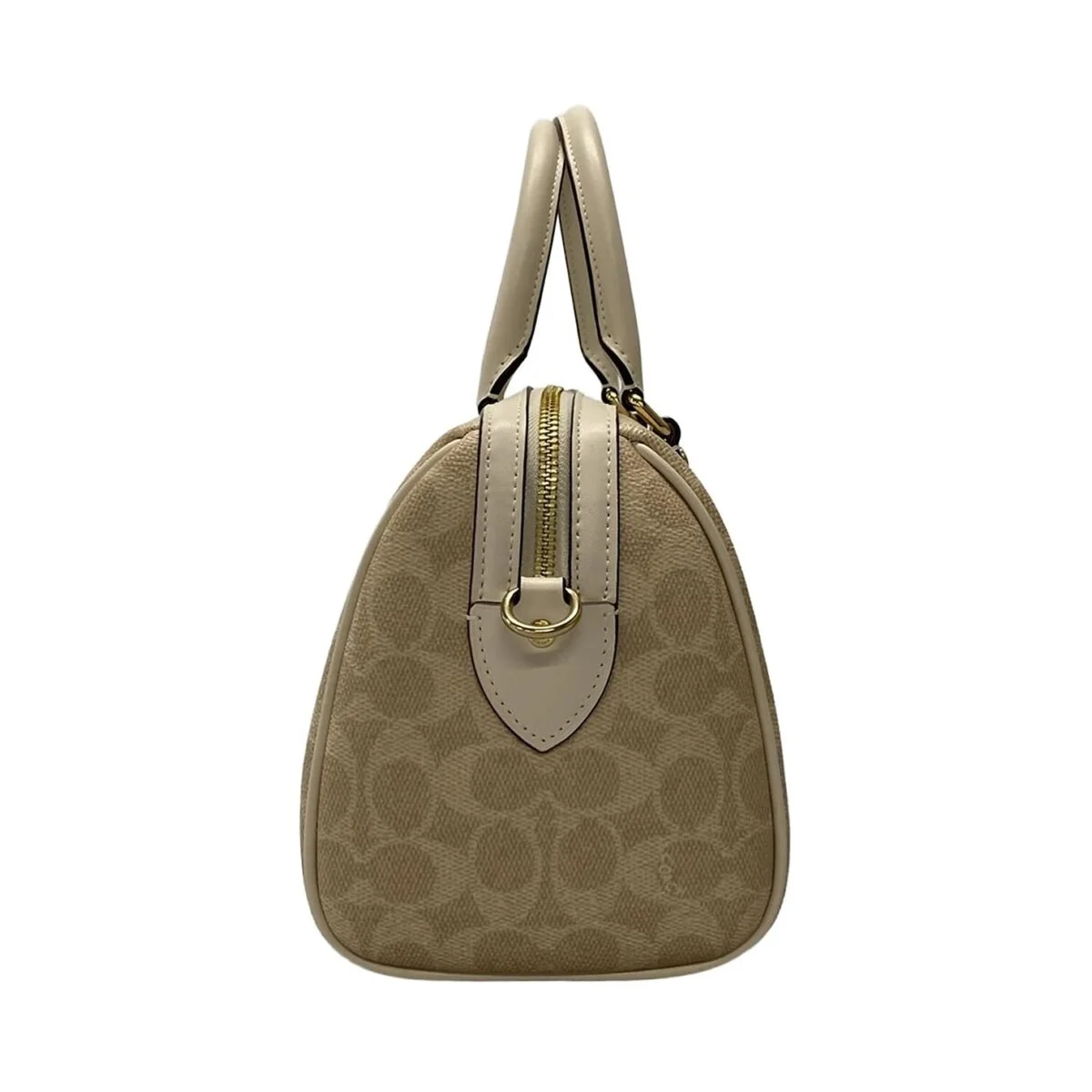 حقيبة يد نسائية من Coach باللون الذهبي والرملي (موديل Cv961 Imxdm) - image 2