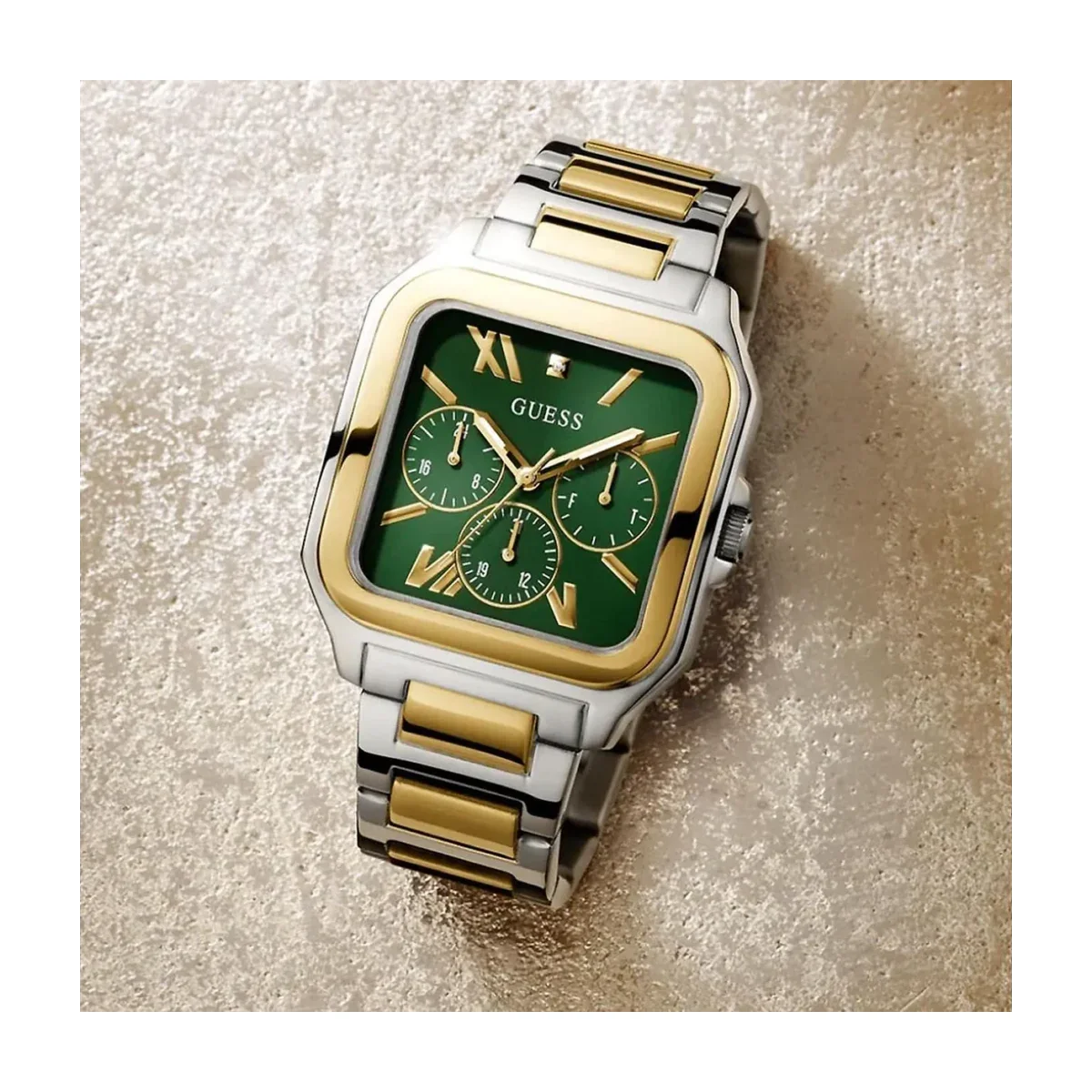 ساعة رجالية فضى وذهبى من Guess طراز GW0631G1 - image 5