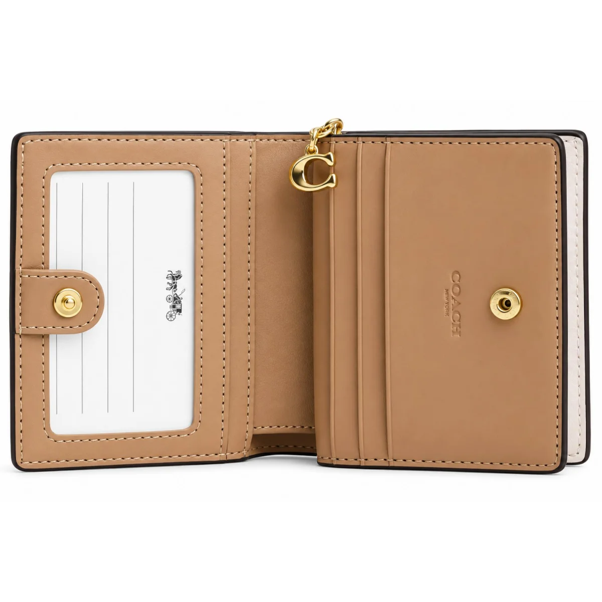 محفظة نسائية من COACH بقفل كبس، مصنوعة من قماش "سيغنتشر" (Signature) المزين بنقشة زهور - طراز CR969-IMOTV - image 2