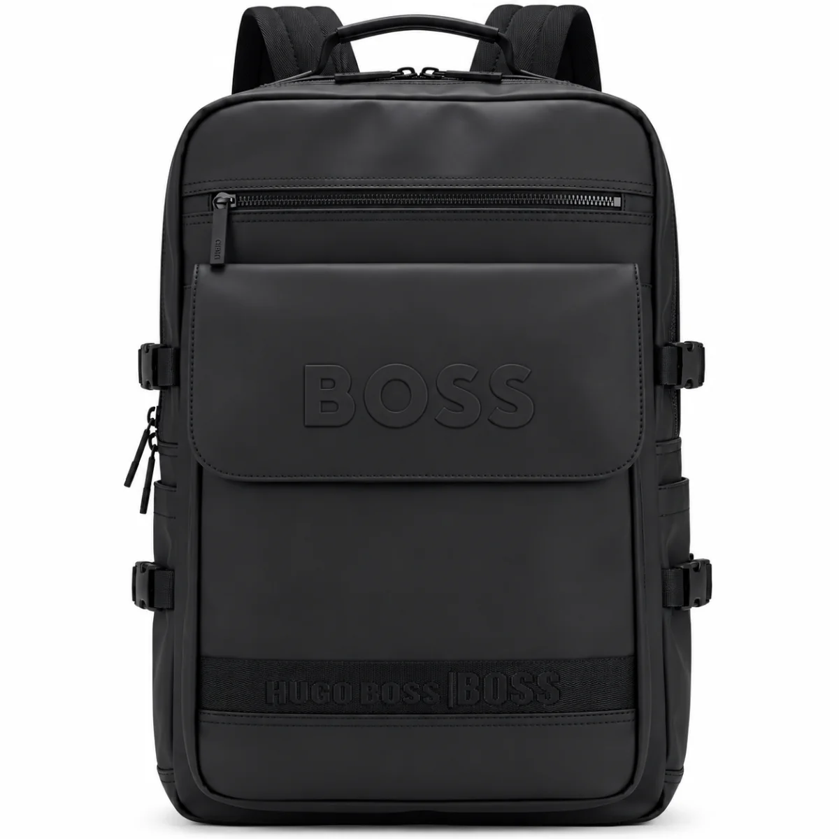 حقيبة ظهر BOSS Black للسفر والكمبيوتر المحمول، قابلة للتحويل ومزودة بأبازيم جانبية للضغط