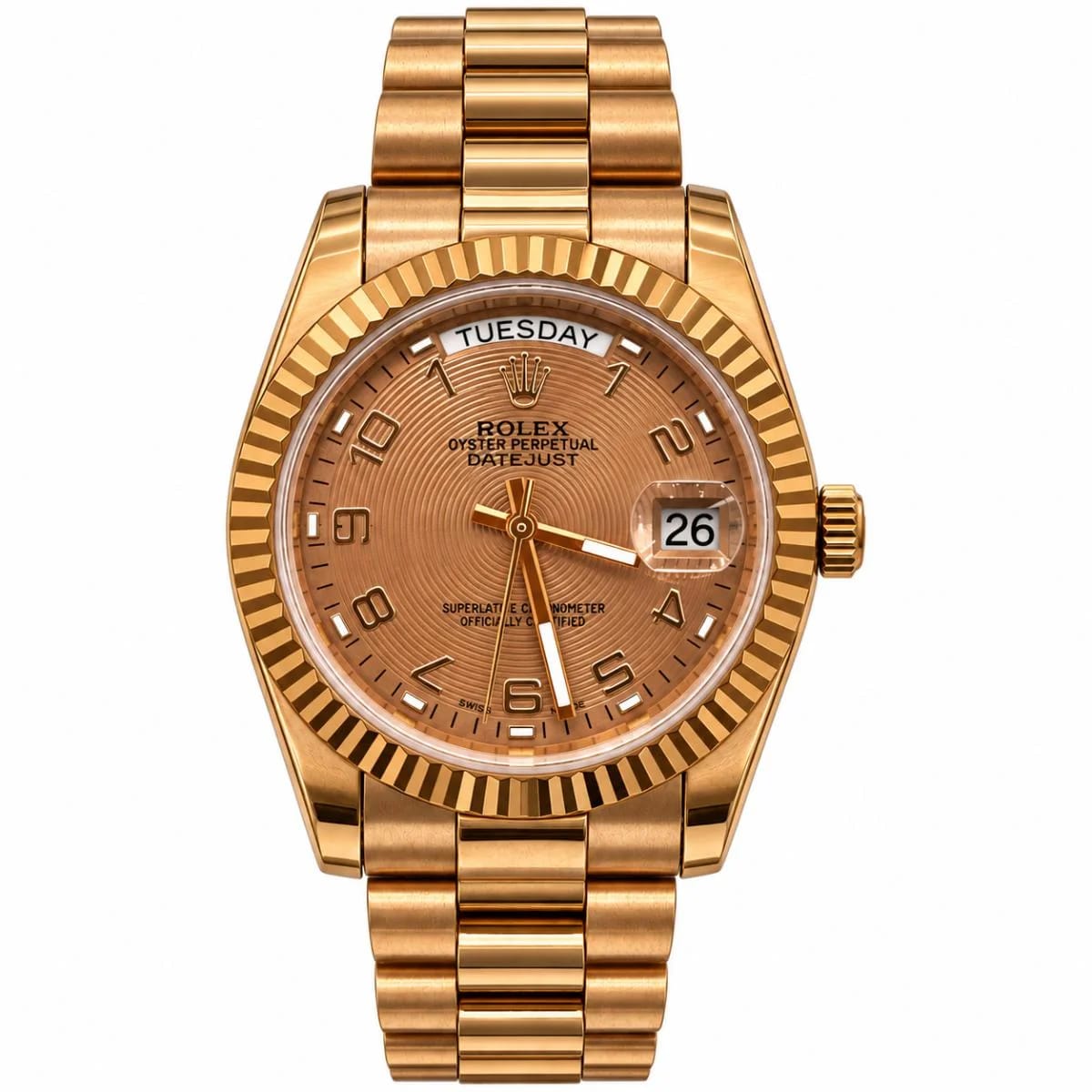 Rolex Day-Date Gold Bronze Dial Unisex Watch