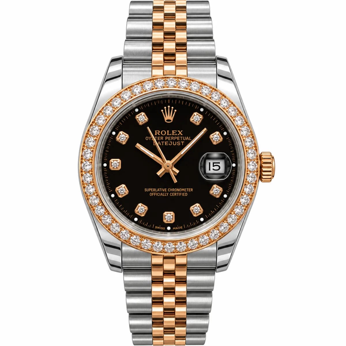 Rolex Datejust 36mm Black Stone Dial Watch For Women