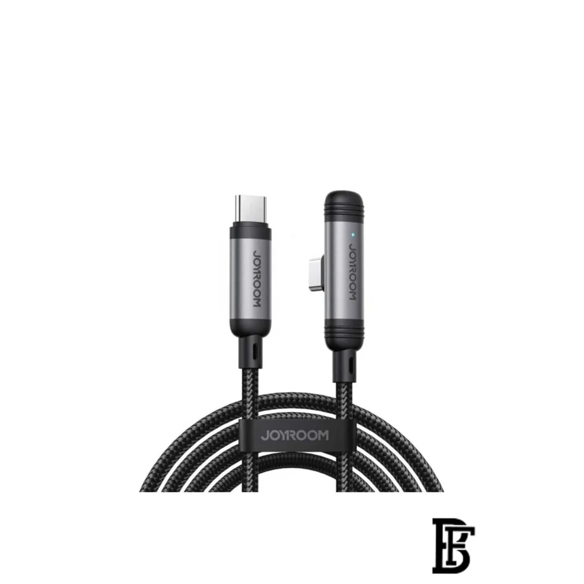 JOYROOM S-A56 1.2m USB-A to Type-C Elbow 3A W Fast Charging Cable Data Transfer Braided Cord - Black