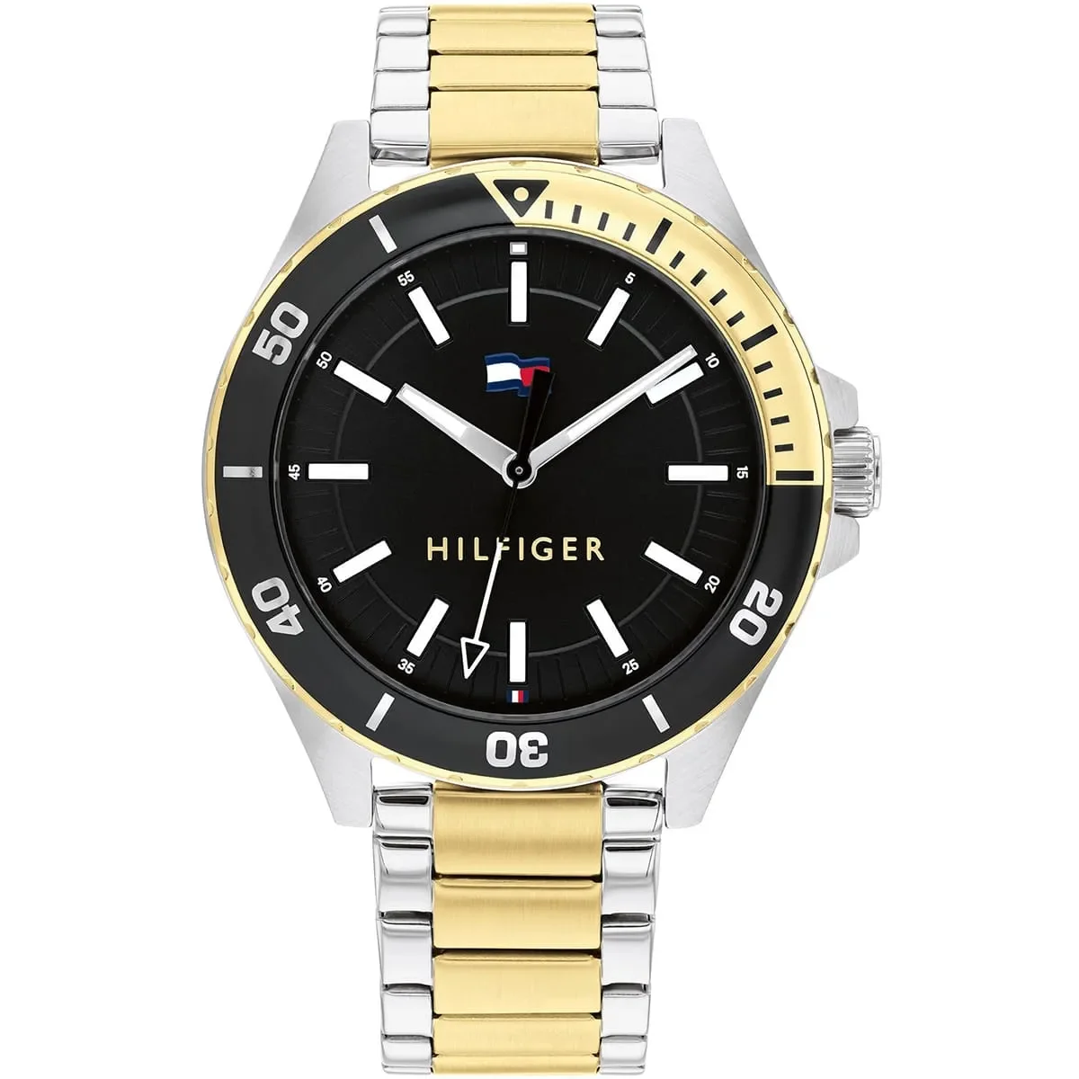 Tommy Hilfiger Classic Men’s Watch 1792013– Black Dial, Silver and Gold Strap - image 1