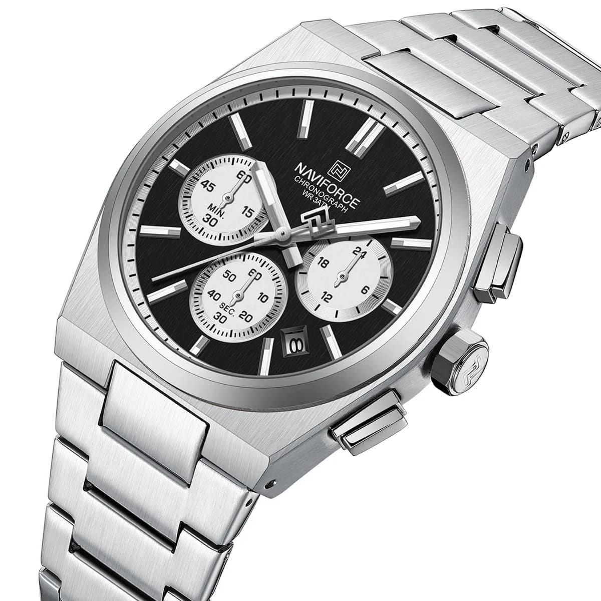 Naviforce Chronograph Trendy Metal Strap Men's Watch NF8048G-S-B-S - image 2