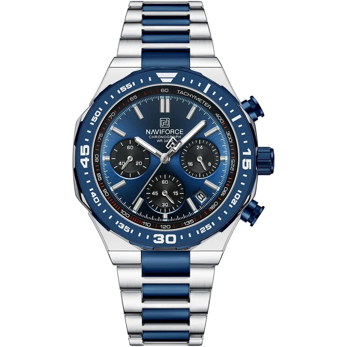 Naviforce Chronograph Trendy Metal Strap Men's Watch NF8049-S-BE-S - image 5
