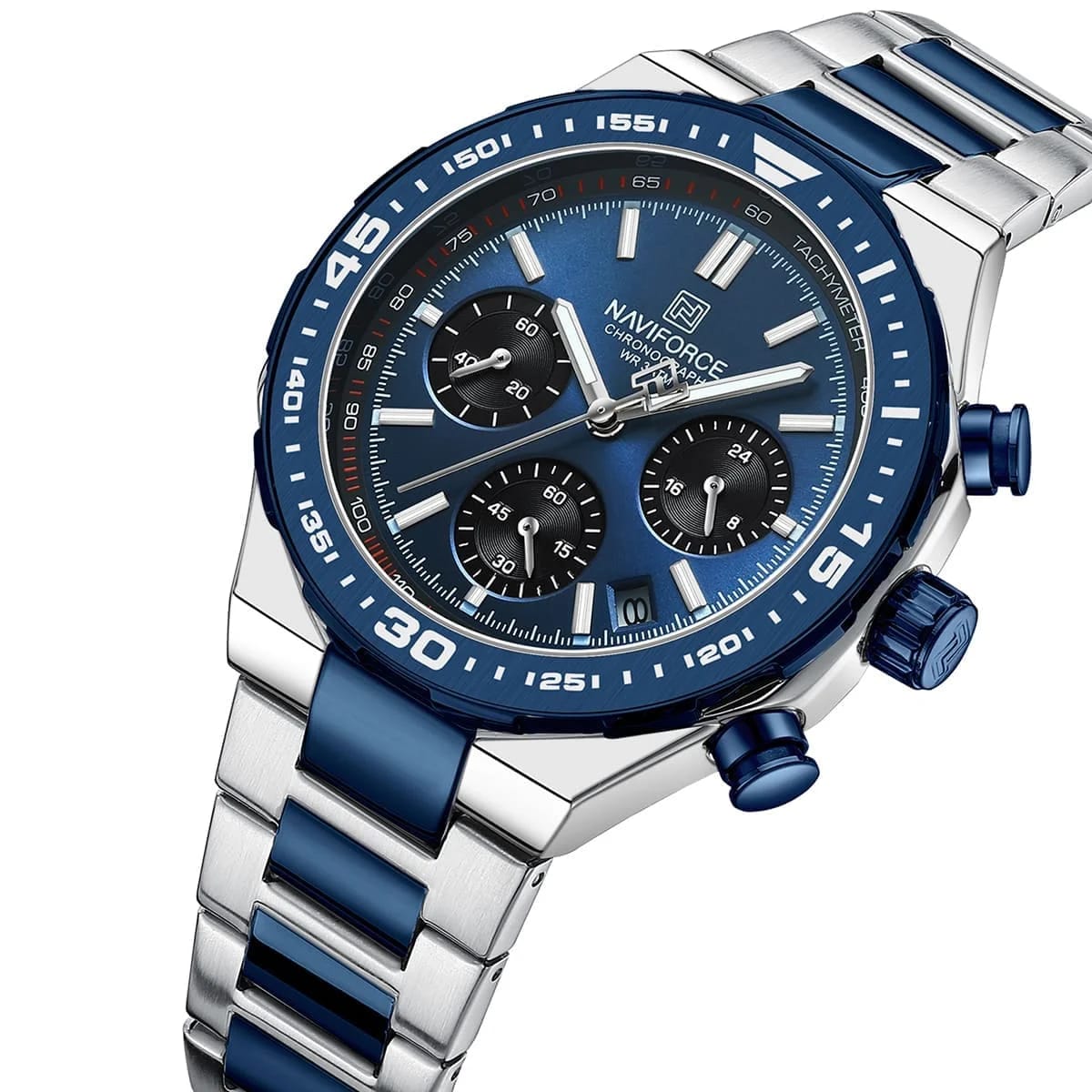 Naviforce Chronograph Trendy Metal Strap Men's Watch NF8049-S-BE-S - image 2