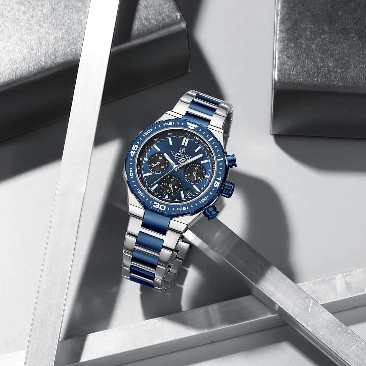 Naviforce Chronograph Trendy Metal Strap Men's Watch NF8049-S-BE-S - image 3