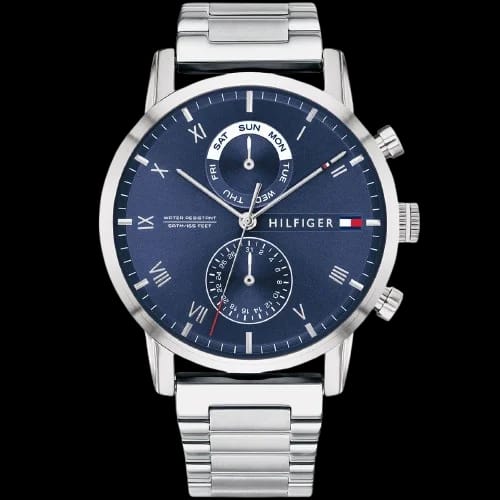 Tommy Hilfiger Kane Men's Watch 1710401 Blue Dial Silver Stainless Steel Bracelet