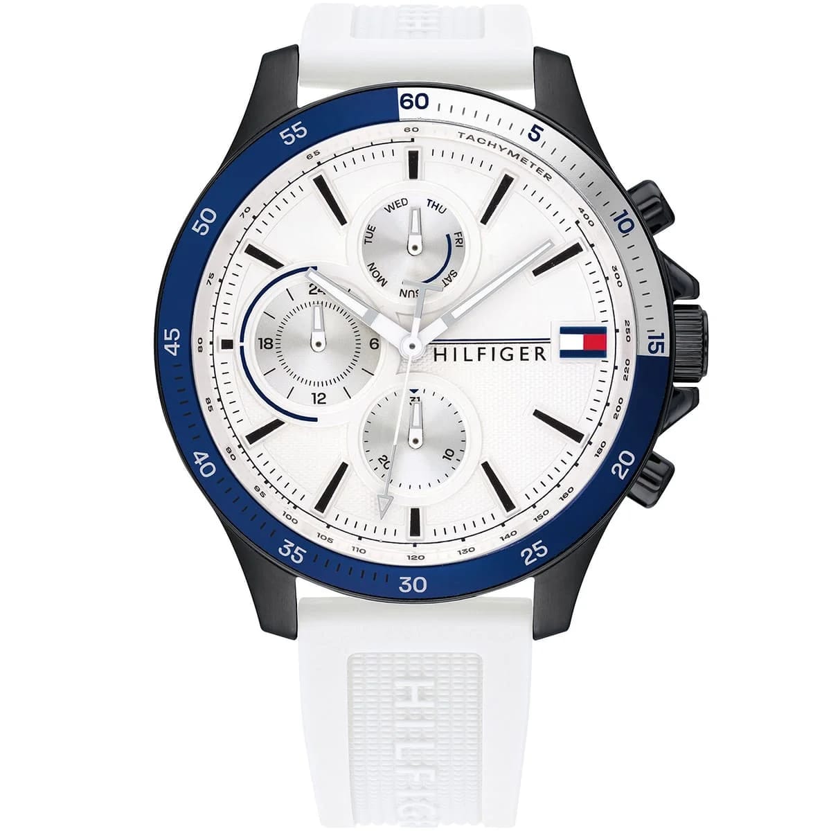 Tommy Hilfiger Bank Men's Watch 1791723 White Dial White Rubber Strap