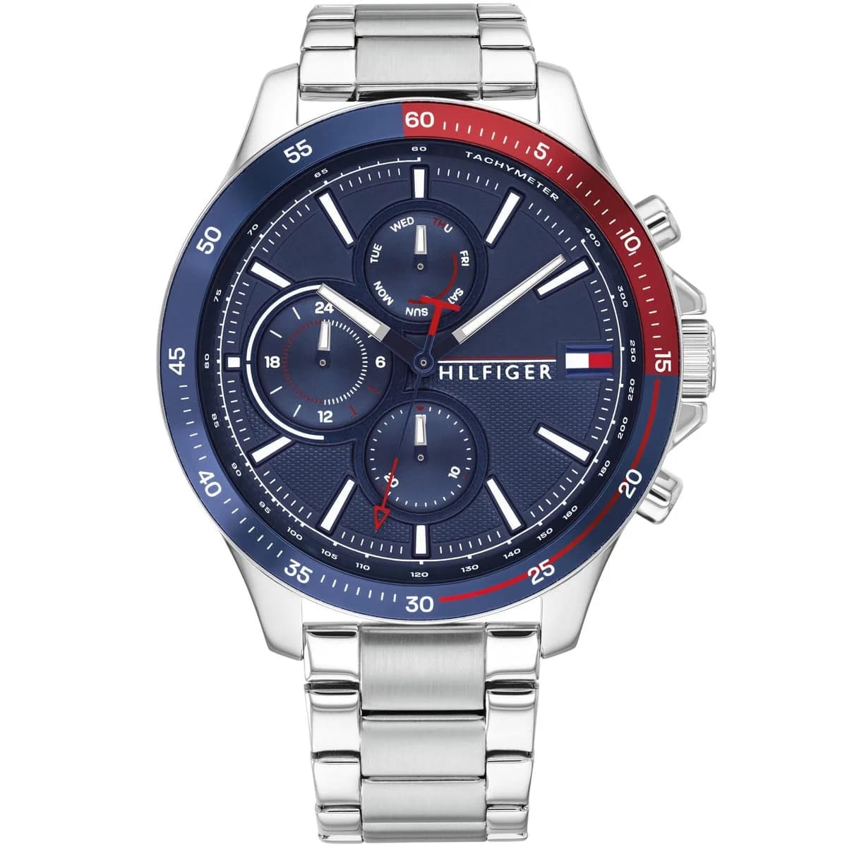 Tommy Hilfiger Bank Men's Watch 1791718 Blue Dial Silver Stainless Steel Bracelet