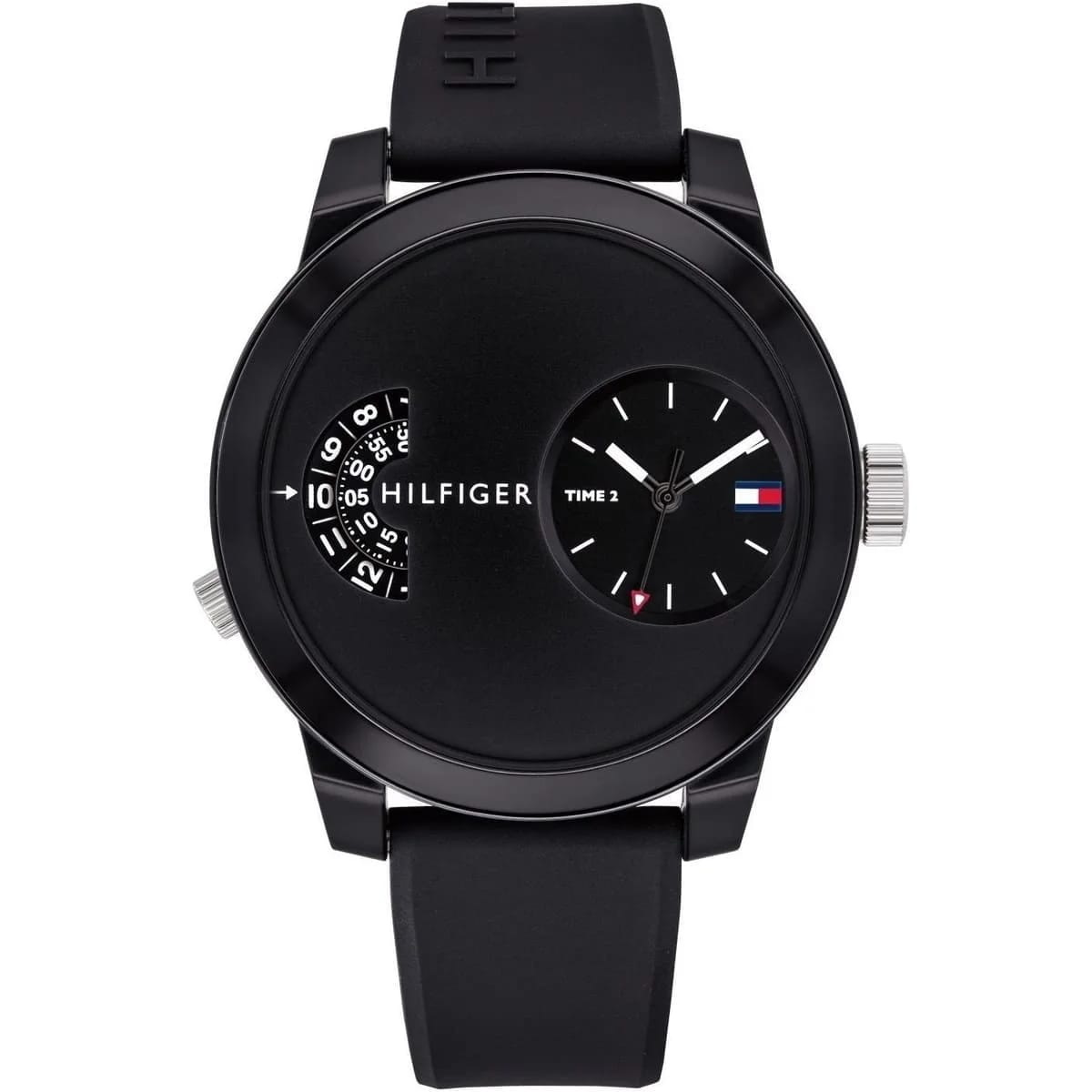 Tommy Hilfiger Denim Men's Watch 1791555 Black Dial Black Silicone Strap