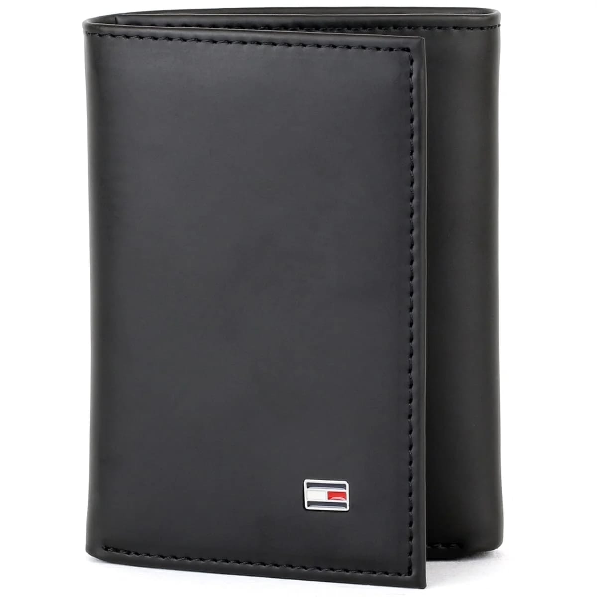 Tommy Hilfiger Wallet Men Black Genuine Leather Slim Trifold - image 1