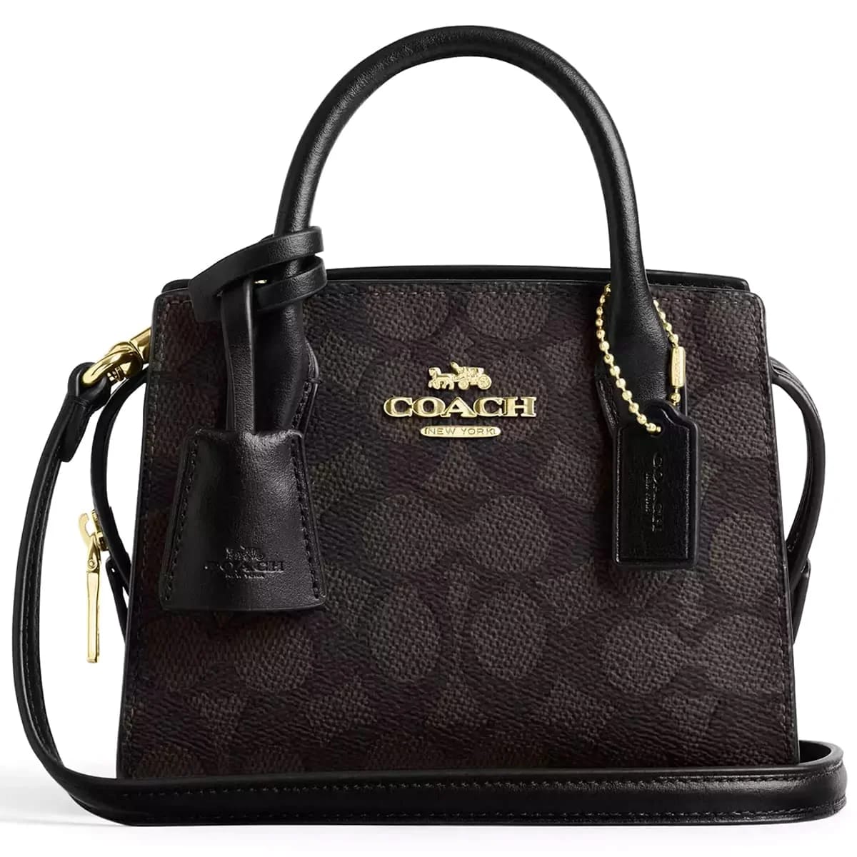 Coach Gold Brown Black Women Handbag Cv974 - image 1