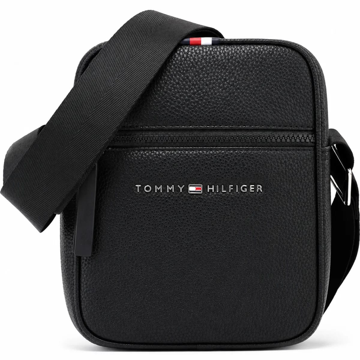 Tommy Hilfiger Messenger Bag Black Leather - image 1