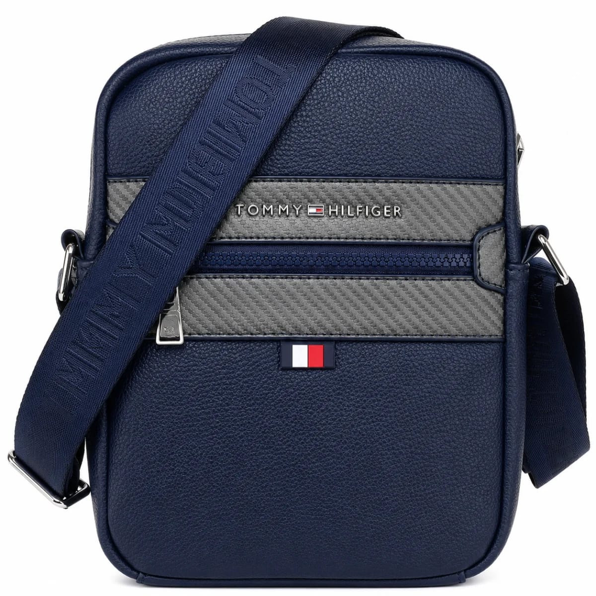 Black Leather Tommy Hilfiger Crossbody Messenger Men Bag - image 1