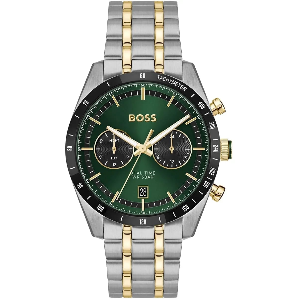 Hugo Boss Watch For Men Two-Tone Green Dial 1514287 - image 1