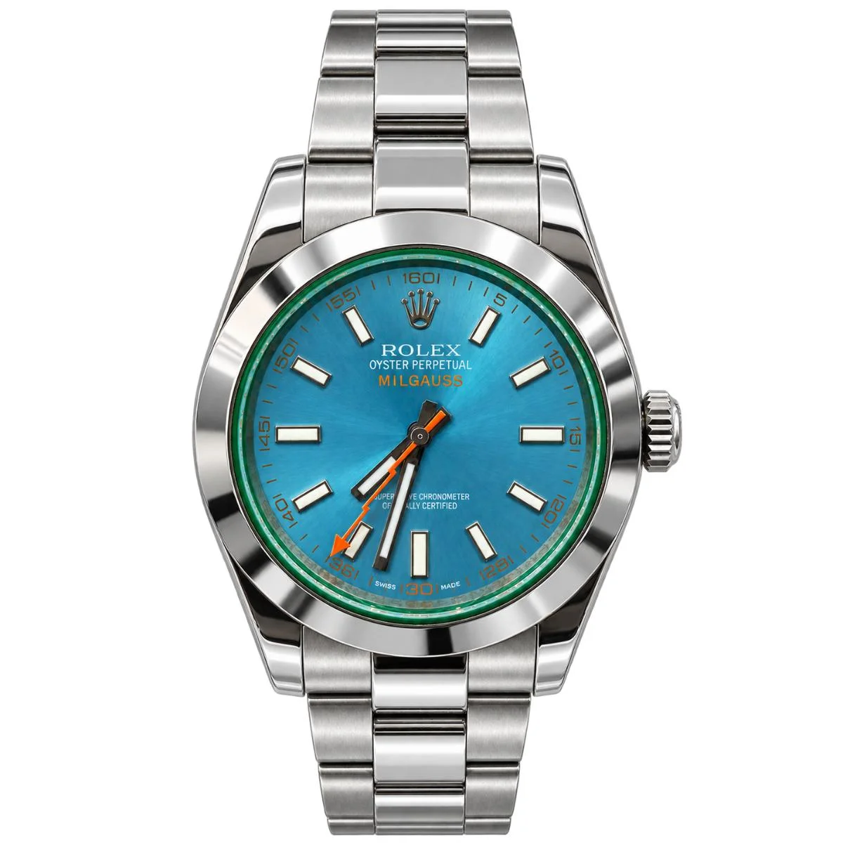 Rolex Milgauss Watch For Men – Blue Dial & Silver Bracelet - image 1