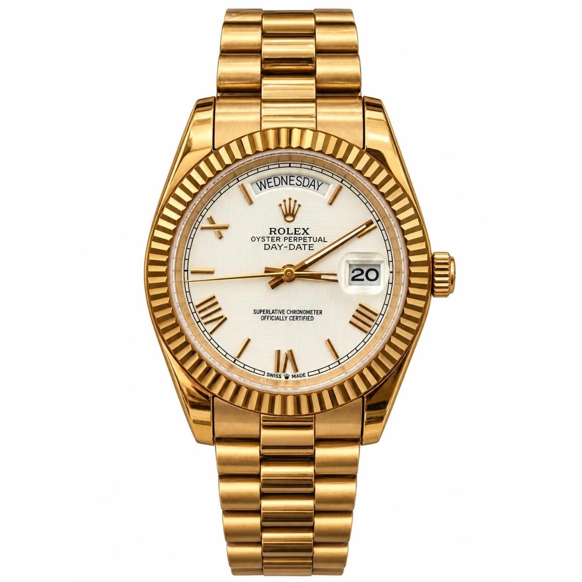Rolex Day-Date 40mm White Roman Dial Watch For Men - image 1