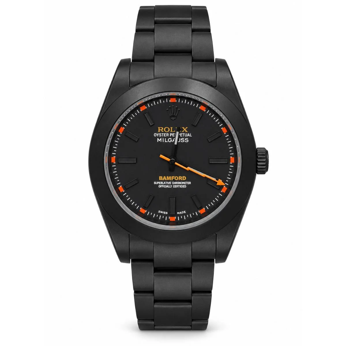 Rolex Milgauss Custom Bamford Edition Watch For Men – Black & Orange - image 1