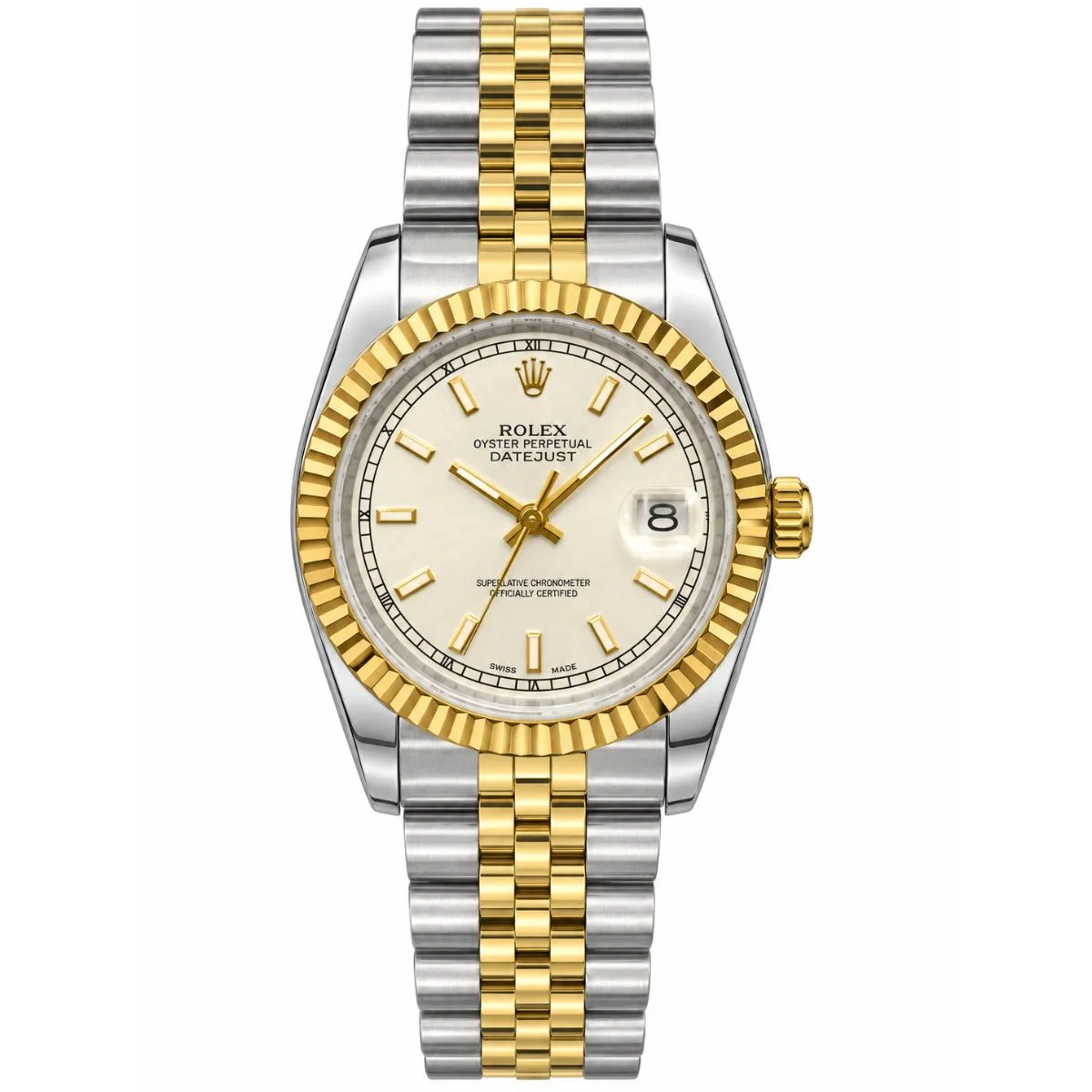 Rolex Date Just 41mm Automatic Watch For Men – White Dial Two Tone - image 1