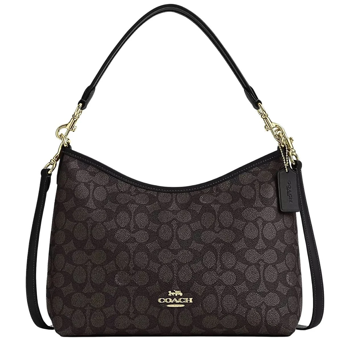 حقيبة كتف نسائية من COACH - ألوان الذهبي والجوزي والأسود (موديل cv975 imxaq) - image 3