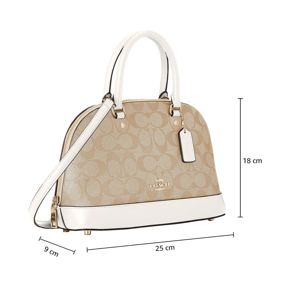 حقيبة كروس بودي نسائية من COACH (لون كاكي فاتح وطباشيري) - طراز f27583 imdqc - image 1