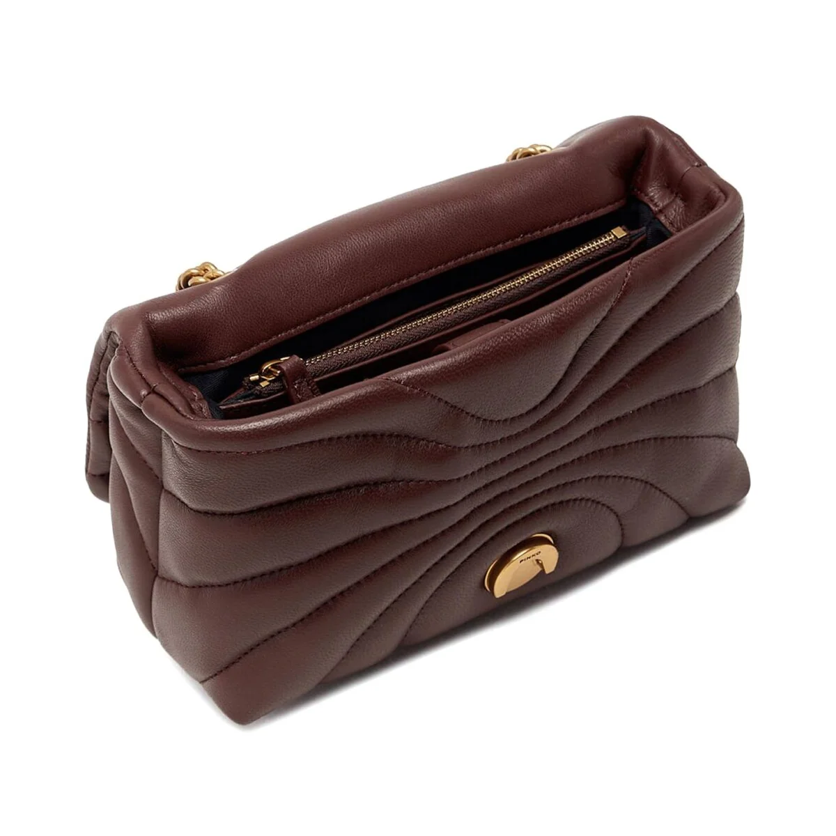 حقيبة كتف نسائية من بينكو (Pinko) بلون عنابي - يمكن ارتداؤها بنمط كروس بودي (Cross Body) - موديل 100038A1Exl86Q - image 3