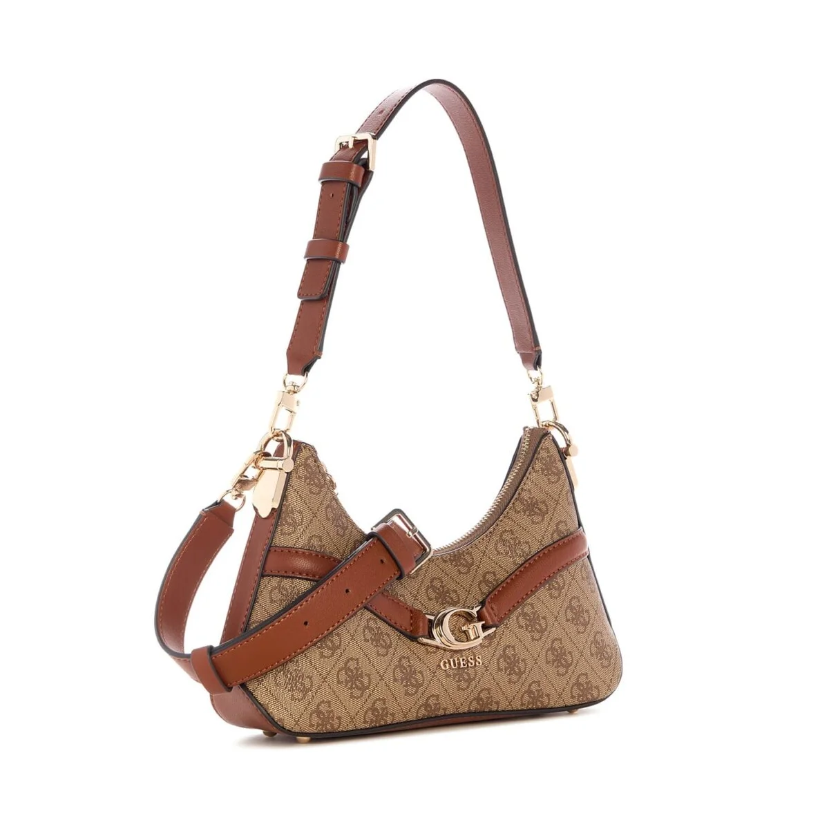 حقيبة كروس بودي نسائية من Guess، موديل Hwsg7993730 Ltl، بلون بني فاتح (Latte) وبني ومزينة بشعار العلامة التجارية. - image 2