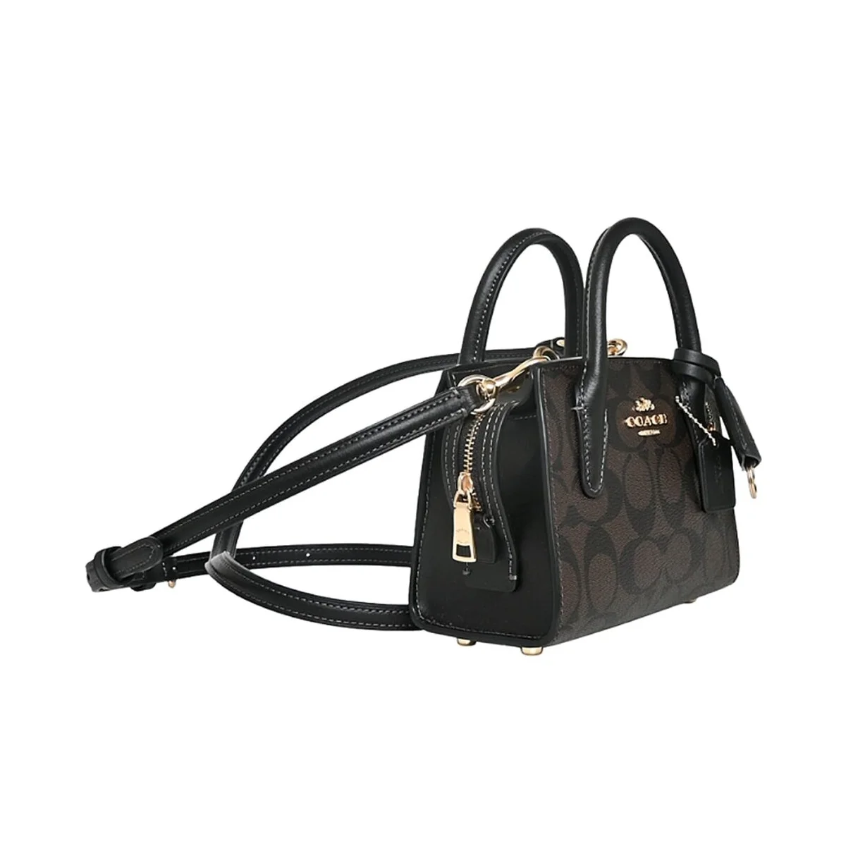حقيبة يد نسائية من Coach باللون البني والأسود والذهبي (موديل Cv974) - image 2