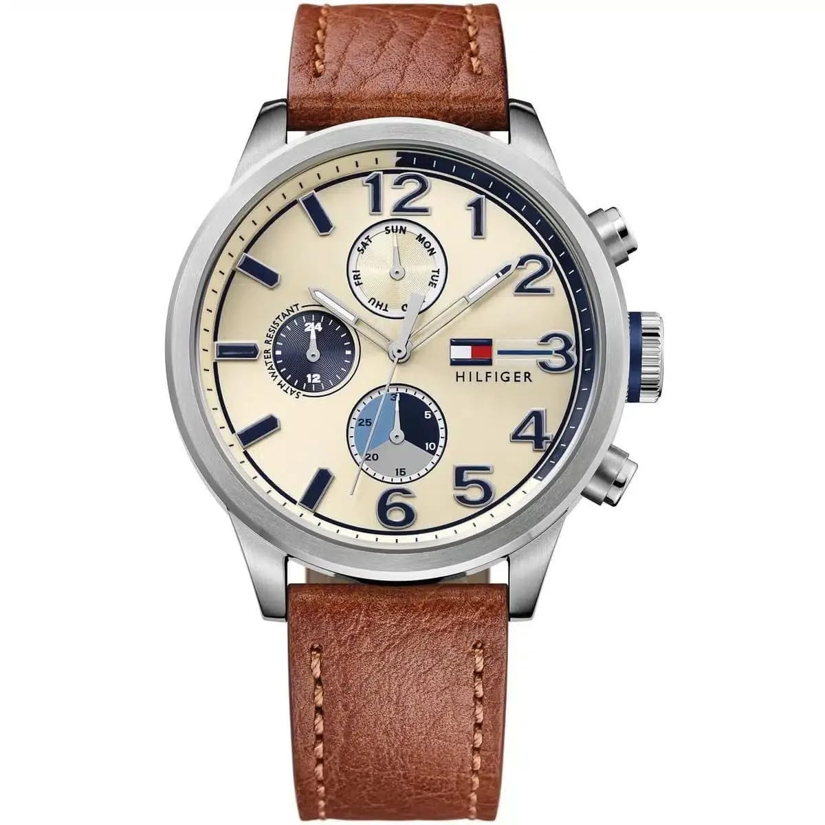 Tommy Hilfiger Classic Men’s Watch 1791239– Beige Dial, Brown Strap - image 1