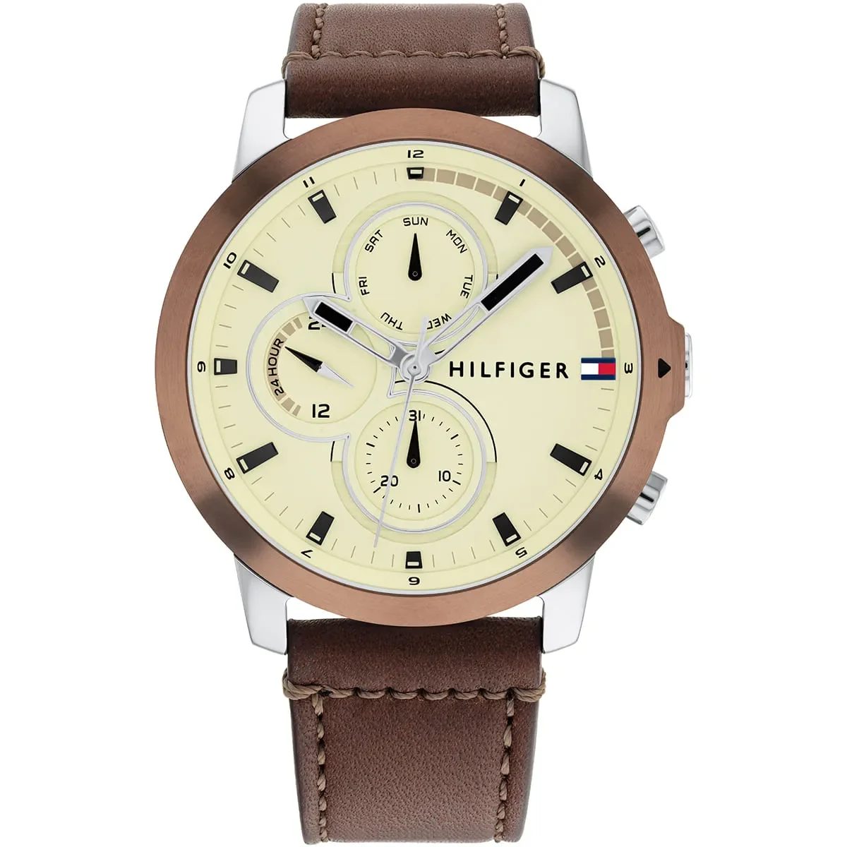 Tommy Hilfiger Classic Men’s Watch 1792053– Beige Dial, Brown Strap - image 1