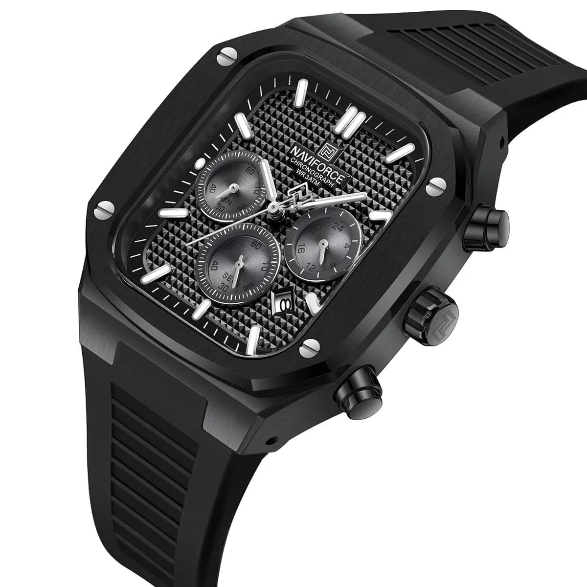 Naviforce Chronograph Trendy Rubber Strap Men's Watch NF8037-B-B-B - image 2