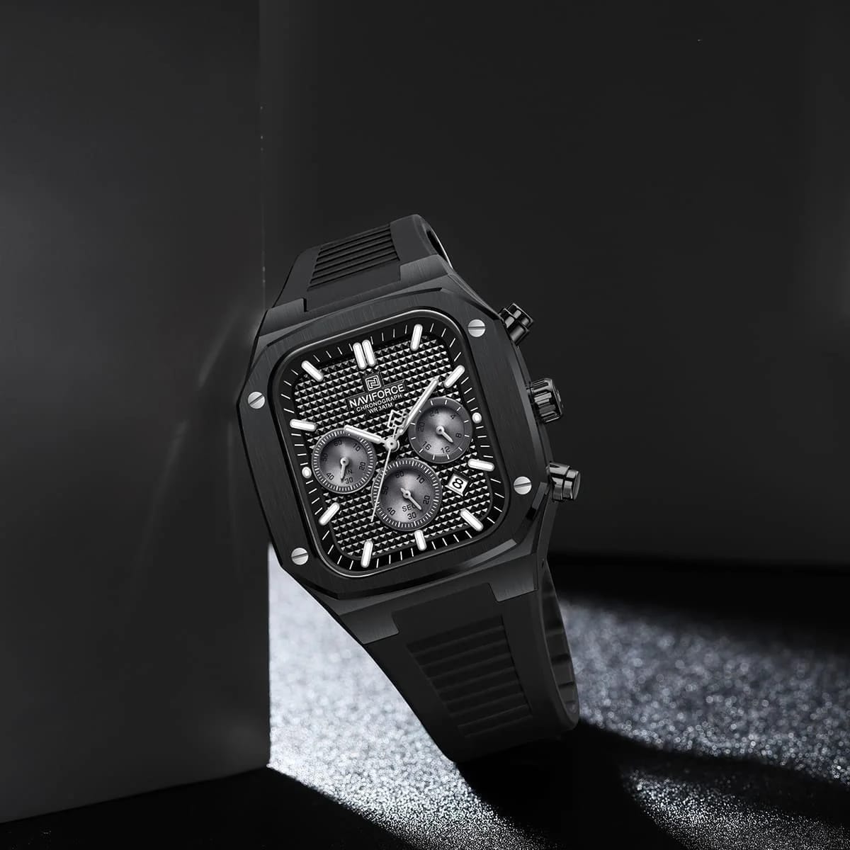 Naviforce Chronograph Trendy Rubber Strap Men's Watch NF8037-B-B-B - image 4