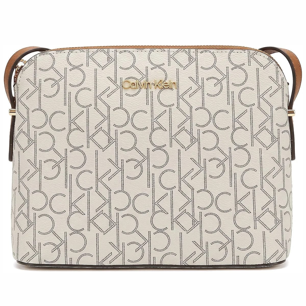 CALVIN KLEIN Vanilla – Khaki – Caramel Embossed Women Crossbody Bag - image 1