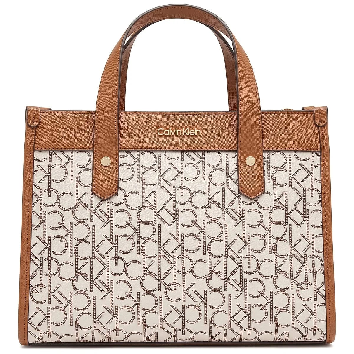 CALVIN KLEIN Brown – Khaki – White Women Shoulder Bag - image 1