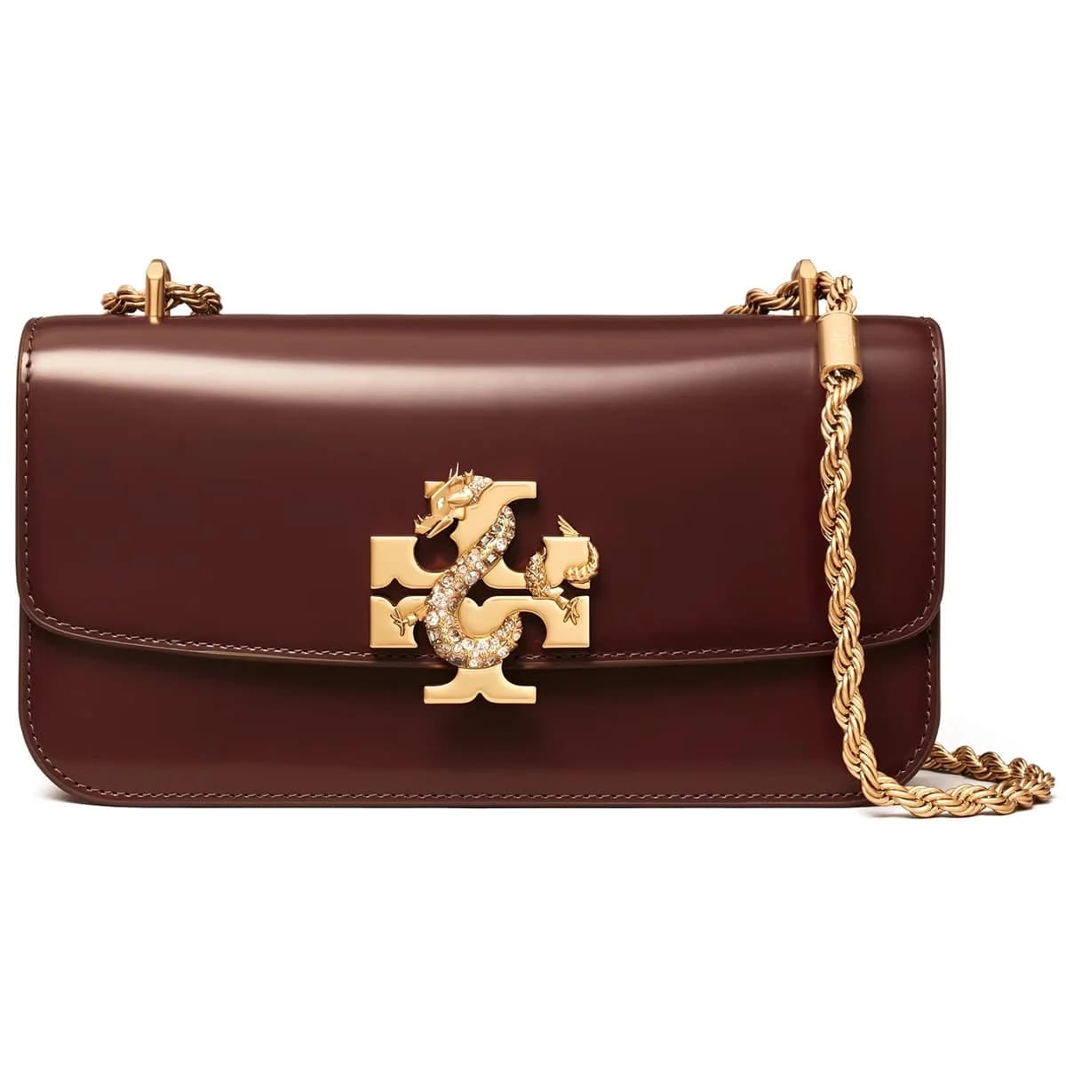 Tory Burch Burgundy Dark Red Women Shoulder Bag Eleanor Rectangular Bag 154785 - image 1