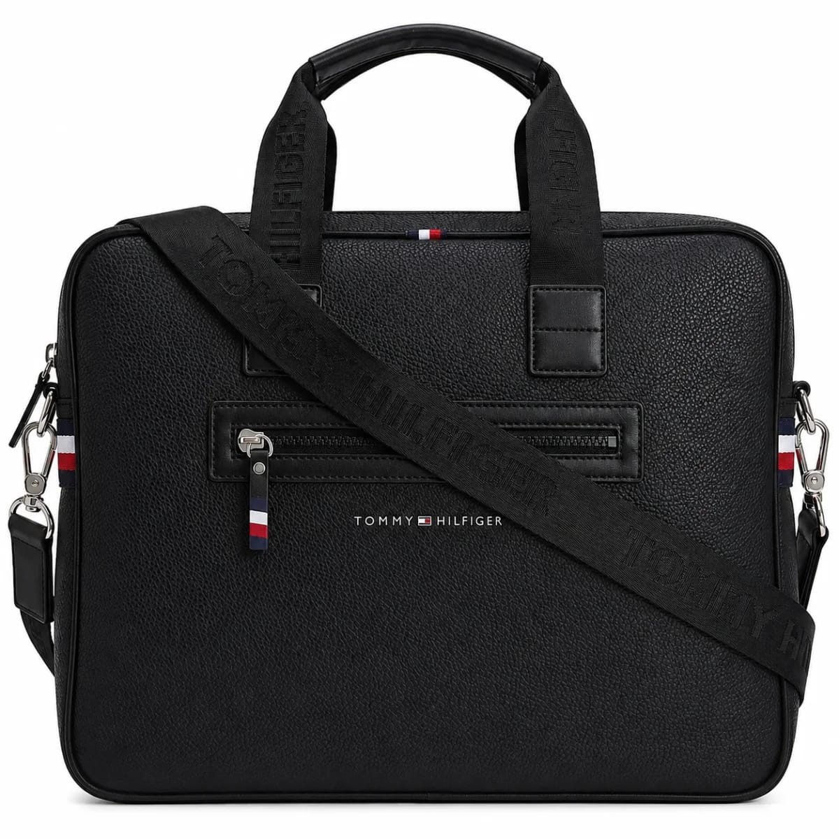 Tommy Hilfiger Men’s Black Textured Briefcase - image 1