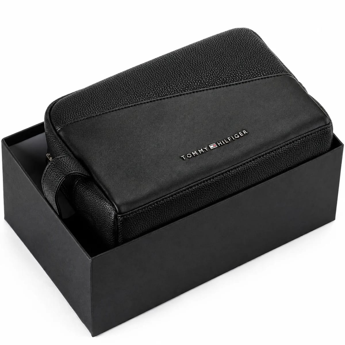 Tommy Hilfiger Black Leather Mens Clutch Bag Gift Box - image 1
