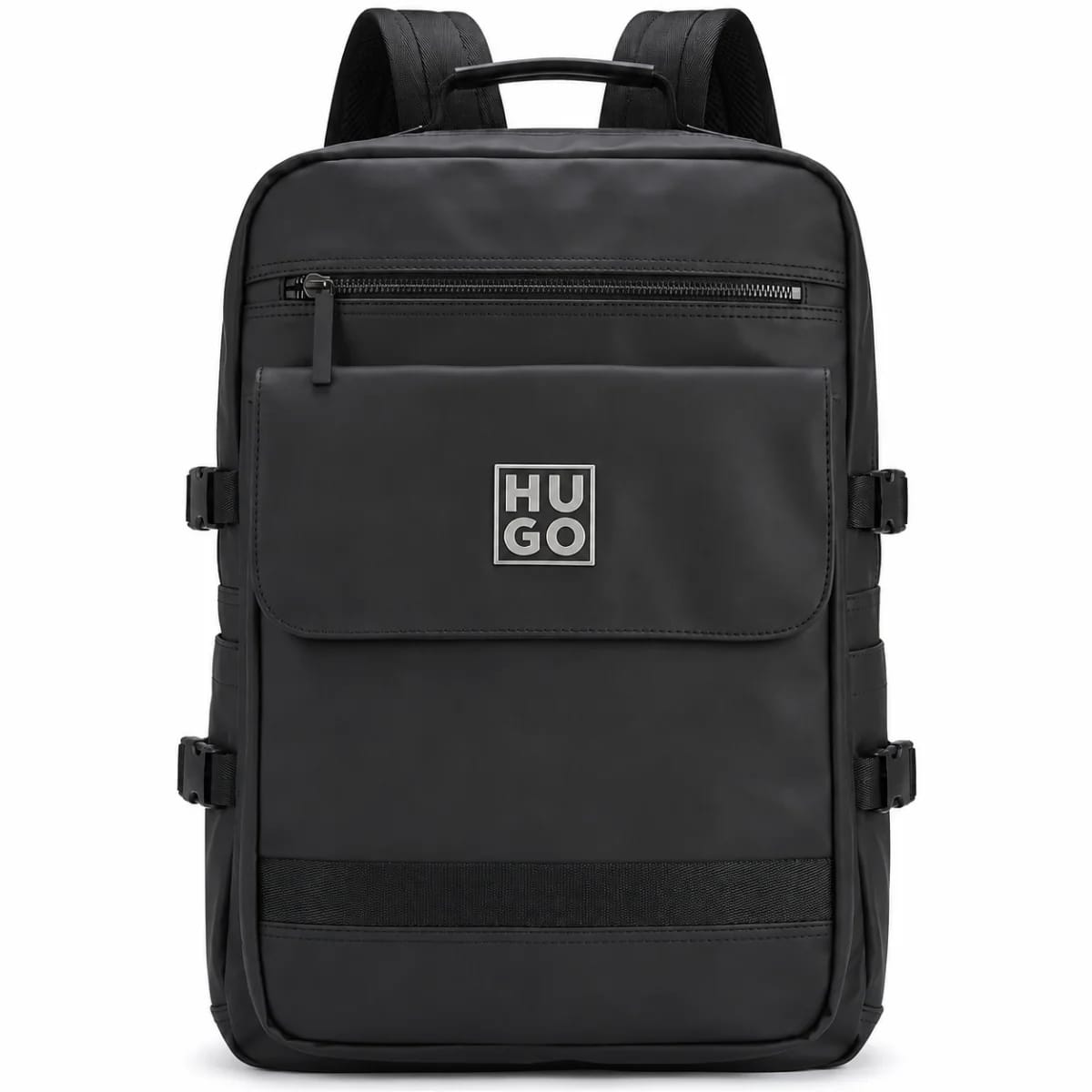 HUGO BOSS Black Convertible Travel and Laptop Backpack with Expandable Side Buckles - image 1