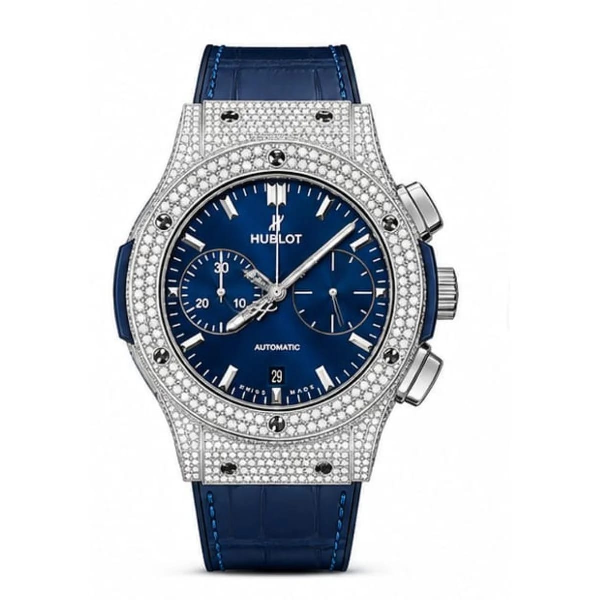 Hublot – Classic Fusion – 36mm – Chronograph Titanium Blue Leather - image 1