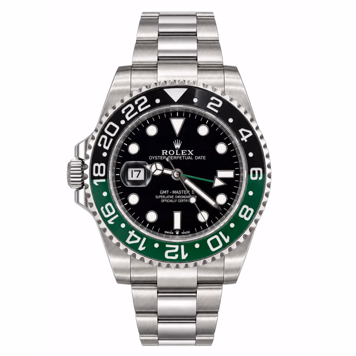 Rolex GMT-Master II Automatic Black Dial Green & Black Bezel Stainless Steel Watch - image 1