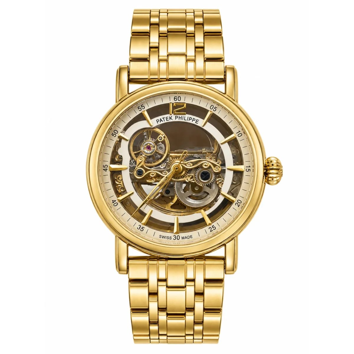 Patek Philippe Luxury Gold Skeleton Automatic Watch with Intricate Mechanical Dial - image 1