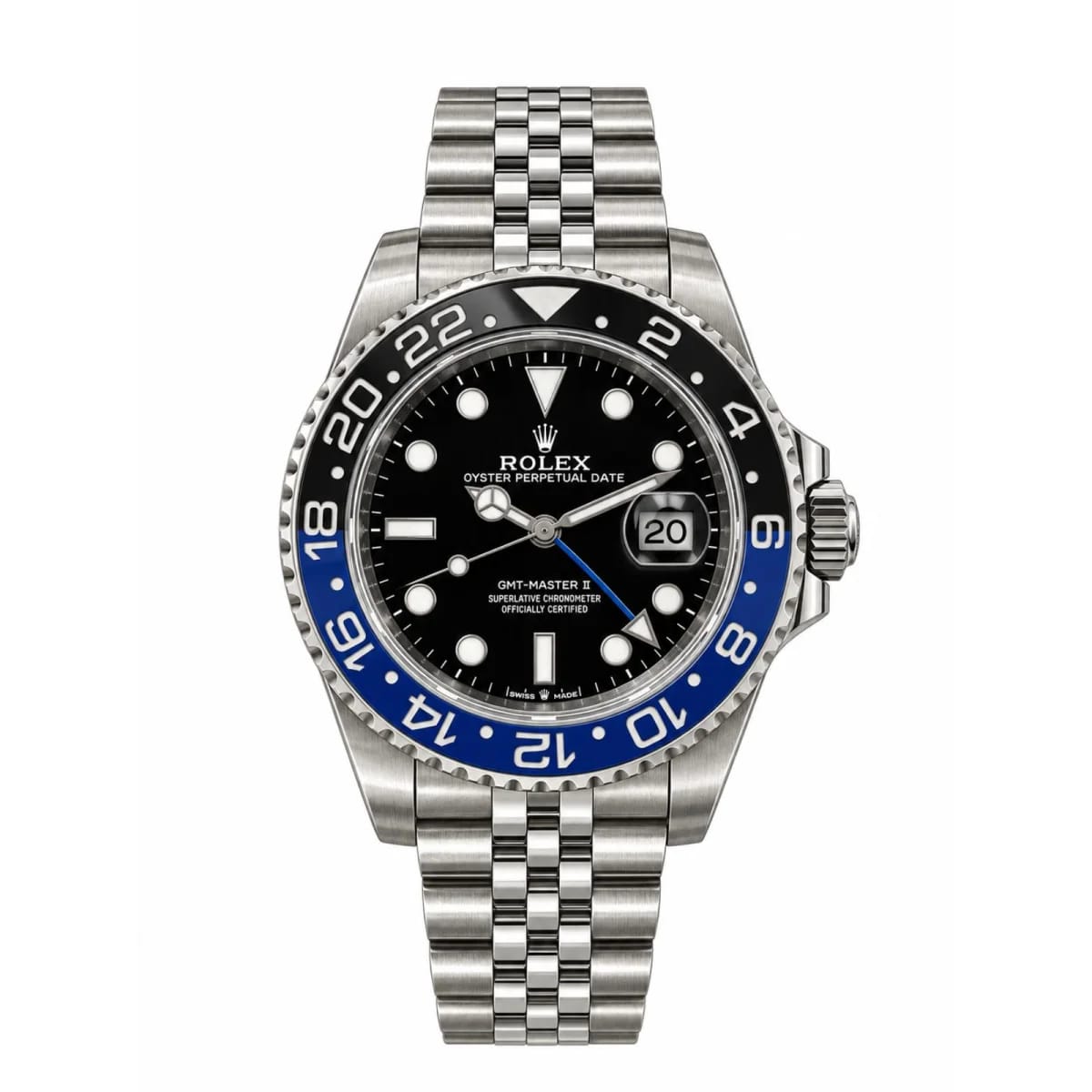 Rolex GMT-Master II Automatic Stainless Steel Black Dial Blue & Black Bezel Watch - image 1