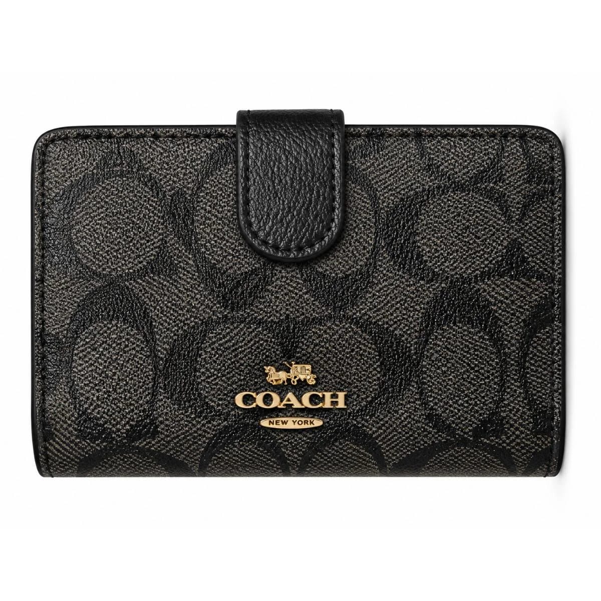 Coach Men’s Signature Canvas Bifold Wallet – Black & gray F53562 - image 1
