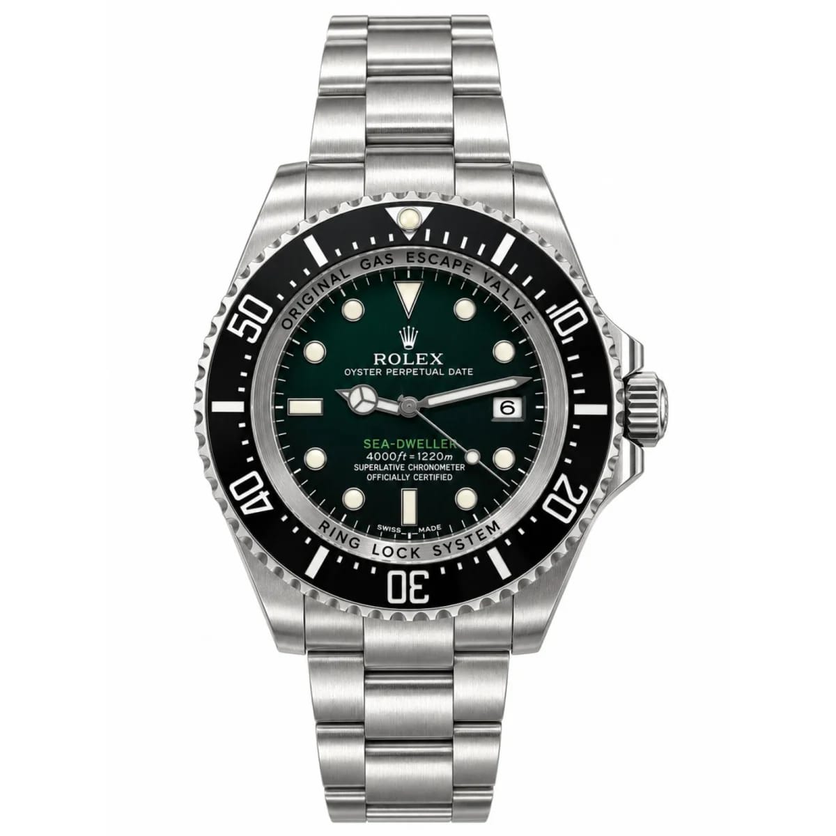 Rolex Sea-Dweller Automatic Stainless Steel Green Dial Black Bezel Watch - image 1